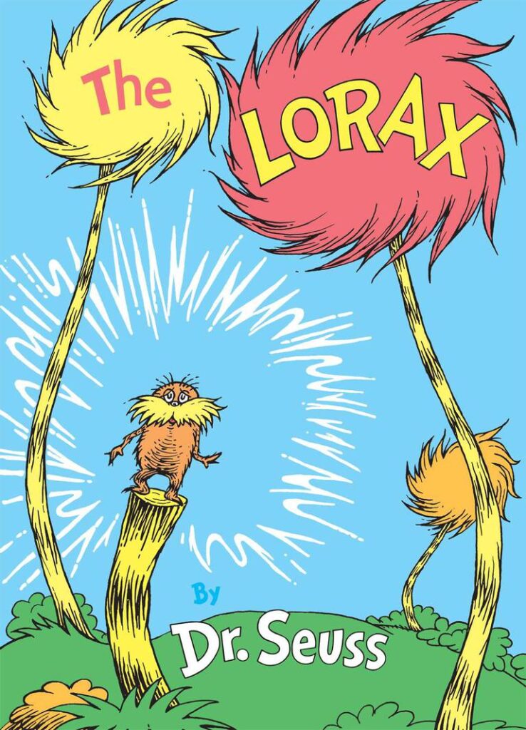 The cover of The Lorax book